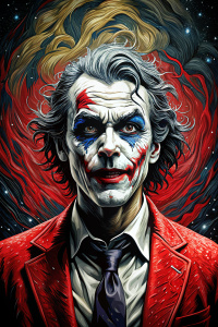 joker   drawn by van gogh starry night 
