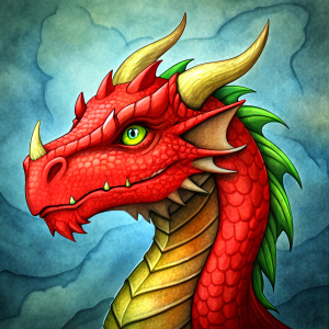 red dragon icon for videogame