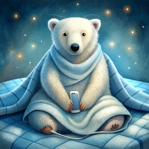 electric underblanket.
cute polar bear sitting on it.