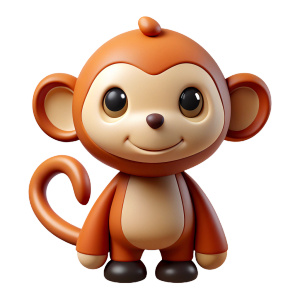 a monkey on a white background