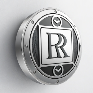 Digital representation of Rolls Royce emblem. Modern and sleek design