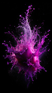 purple splash with transparency from an overhead shot with black background