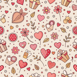 valentine day minimalist doodles for seamless pattern tile, light background