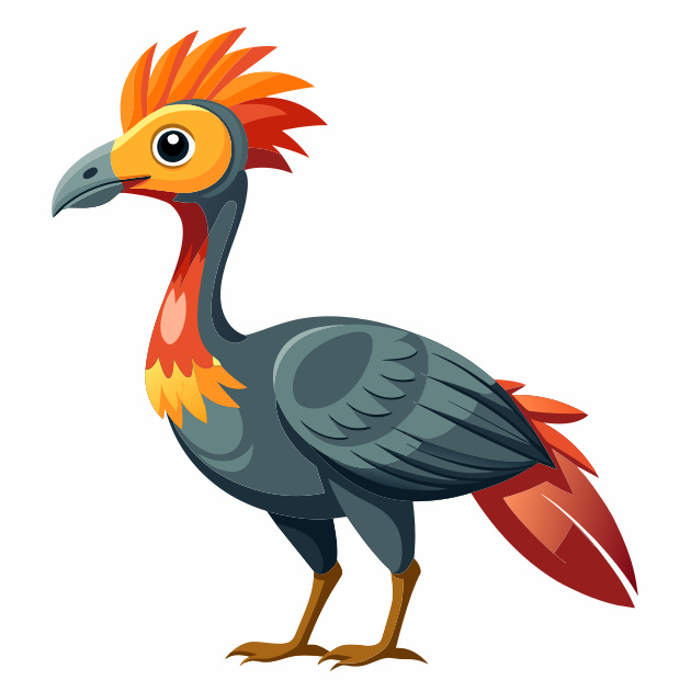 Gastornis flat illustration on white background - Recraft