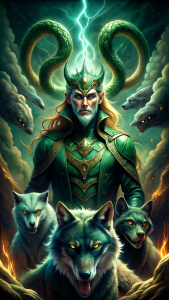  loki 1. Jörmungandr (World Serpent):            2. Fenrir (Wolf):           3. Hel (Ruler of the Realm of the Dead)  
       4. Sleipnir (Odin's Steed):