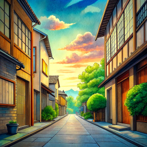 anime background street 