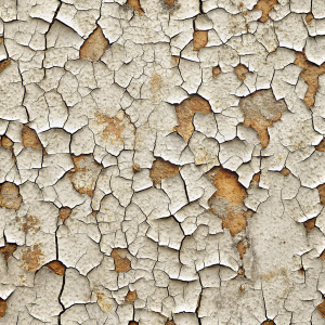 Seamless cracked peeling paint background texture. Tileable transparent grunge crackle and cracks pattern overlay. Weathered and worn concept wallpaper or backdrop. High resolution on white background 