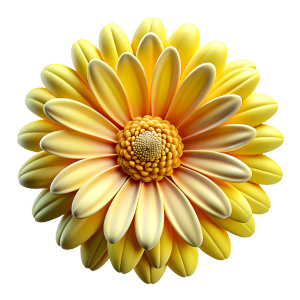 yellow Calendula officinalis overhead shot, no background, white background