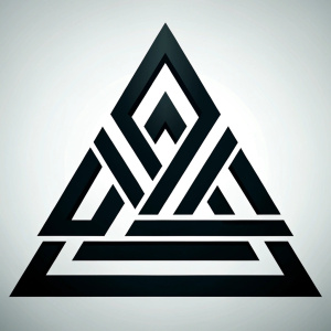 Valknut geometric tattoo design - perfect  high-definition grey and black, white background 