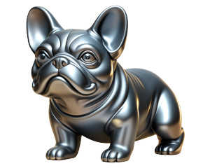 metallic figure of french bulldog