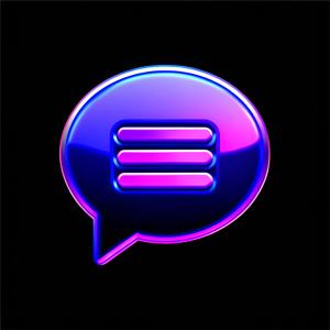 3D rendered icon chat Glass morphism