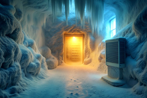 Freezing room, no heat, no electricity, extreme cold.
