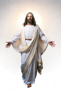 second coming of jesus christ on transparent background