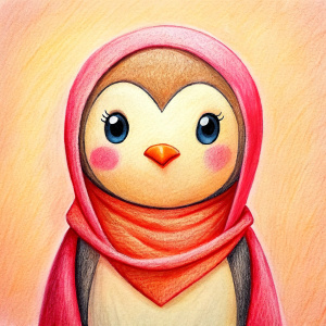 Pinguin with a hijab