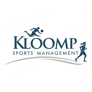 Kloomp Sports Management logo, minimalist design with sleek, modern font.
