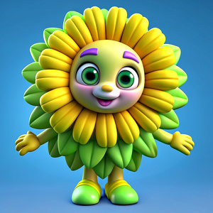 A cute dandelion character with arms