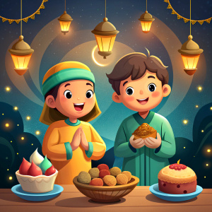  ISLAMIC Eid al Fitr KIDS AND SWEETS 