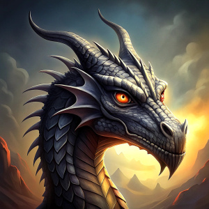 black dragon icon for videogame