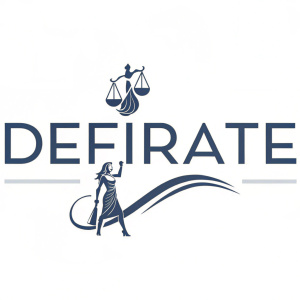The DefiRate logo showcases sleek, contemporary typography combined with an elegant, minimalistic icon. The word 'DEFIRATE' is prominently displayed in a sophisticated, monochromatic palette with a strong emphasis on contrast and modern design aesthetics.