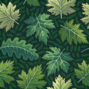 Camouflage patterns, inspired by pixel art and stain design, featuring various shades of green for a natural texture. Intricate mix of shades and densities, creating a realistic and detailed foliage. Seamless for continuous tiling, flat with a pixelated aesthetic.
