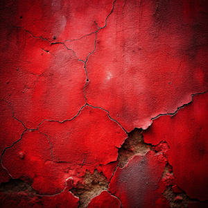 Red grunge texture background of cement plaster wall with cracks