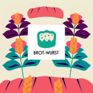 Logo design for Brot-Würst featuring a simple graphic symbol, brand name, and neutral color palette. The design exudes a clean and modern aesthetic while honoring traditional craftsmanship.