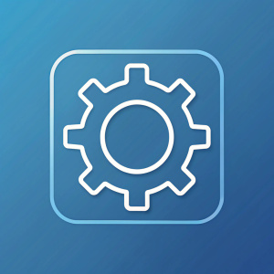 Simple Vector icon, gear blueprint,  for mobile casual game, on neutral background