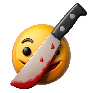 bloody knife 3D emoji style