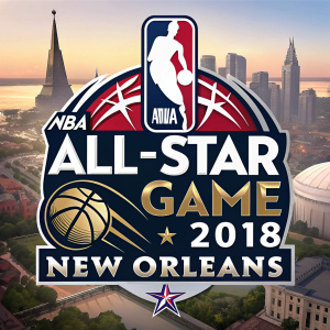 Illustration of NBA All-Star Game Logo from 2018. Hosted in New Orleans.