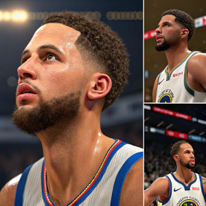 Multiple screenshots from NBA 2K22 featuring player's close-up face during gameplay, highlighting 'Best Jumpshot' and other game features.