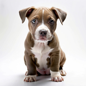 Cute baby Pitbull sitrting