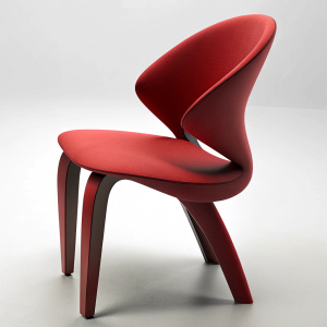  matte rubber thin chair inspired by geometry in mix of minimalistic and constructivism style 