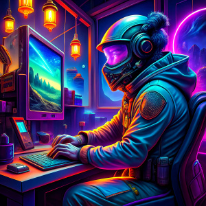 gamer sitting at the computer