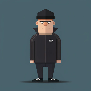 angry slav gopnik adidas  flat art style minimalism art
