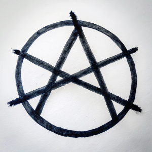 
vector hand drawn flat design anarchy symbol white background