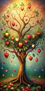 tree with heart fruits