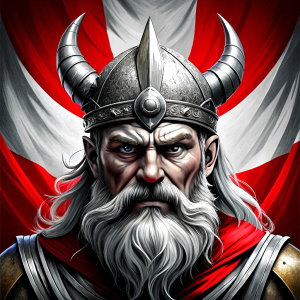 happy viking perfect realistic art, high-definition, high-definition grey and black, white background 