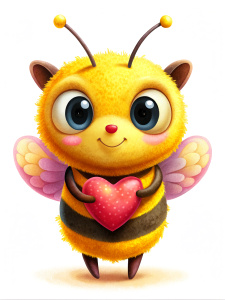  a cute bee clipart, heart