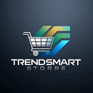 Create a creative logo for an online store called TrendSmart. The logo should consist only of the name, there should be only black and white colors on a transparent background.