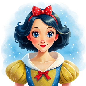 prenses snow white, cartoon ,white background