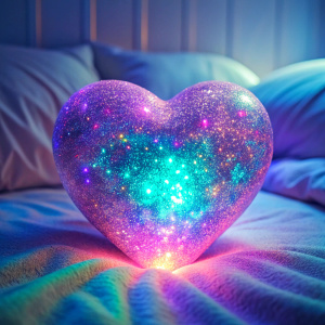 close up real romantic bedroom  night  The Bioluminescent phenomenon iridescence real bedroom  light soft pastel  super bright glitter super Intensive Bioluminescent  cute super bright  made of glass super  ultra   super bright   magic  