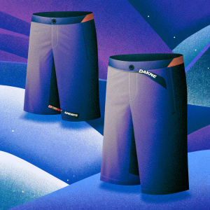 Dakine Dropout Shorts in dark brown with black waistband. The brand logo prominently displayed on the side.