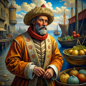 A 17th century Venetian merchant, oil painting from Boydan