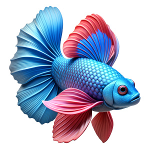 Create a mesmerizing seamless pattern featuring a vibrant beta fish in 8K resolution. Highlight the intricate details of the fish's scales and fins, ensuring a vivid and lifelike representation. Explore the interplay of colors and shadows to enhance photorealism.