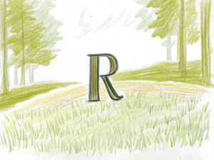 Lowercase r in a serifed font