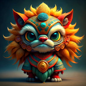 Chinese Dragon Awakening Lion Cute Doll Human Form