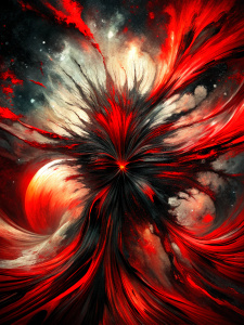 black and red abstract art