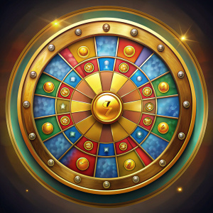 wheel of fortune, UI for mobile game, on a neutral background