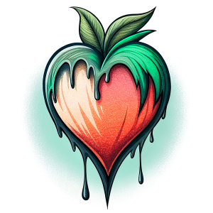 Style stickers. Create a heart shape with clean lines and smooth .Experiment with negative space to create an additional shape within the heart. Apply a subtle gradient to the heart symbol for a modern touch. Black and red,green only. White background, No Background, vector, 8K.