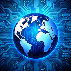 global blue circuit board  background